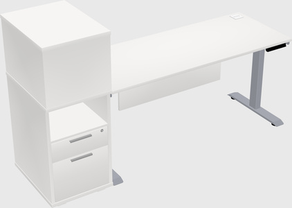 Single motor electric desk w/cabinet
