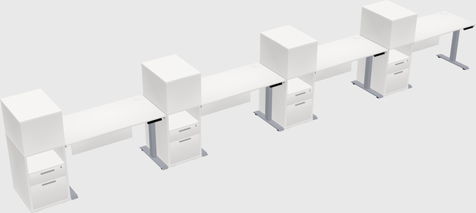 Single motor electric desk w/cabinet