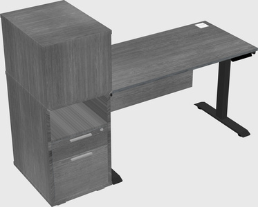 Single motor electric desk w/cabinet