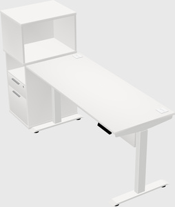 Single motor electric desk w/cabinet