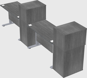 Single motor electric desk w/cabinet