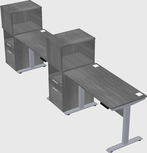 Single motor electric desk w/cabinet