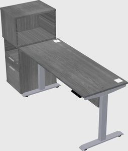 Single motor electric desk w/cabinet