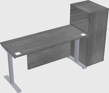 Single motor electric desk w/cabinet