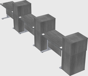 Single motor electric desk w/cabinet
