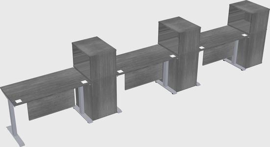 Single motor electric desk w/cabinet