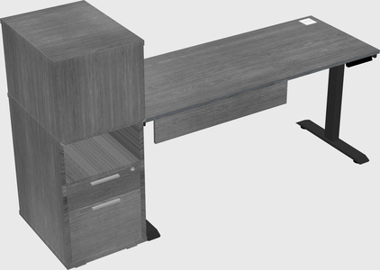 Single motor electric desk w/cabinet