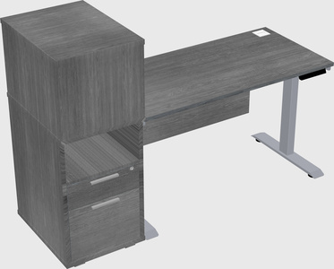 Single motor electric desk w/cabinet