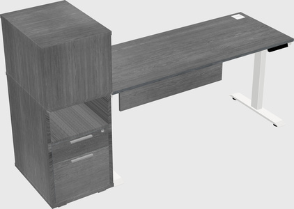 Single Motor Electric Desk W/cabinet