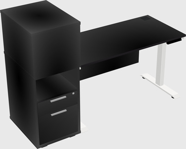 Single Motor Electric Desk W/cabinet