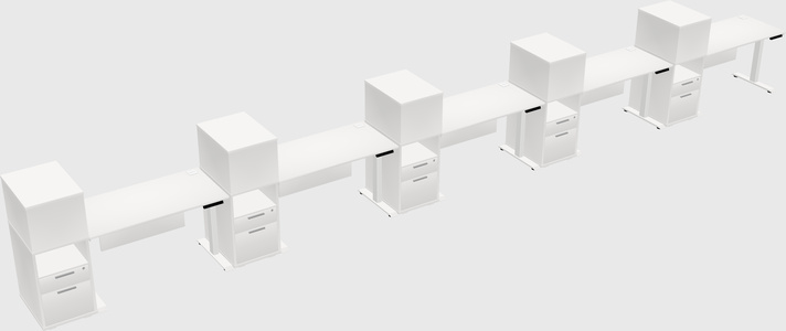 Single motor electric desk w/cabinet