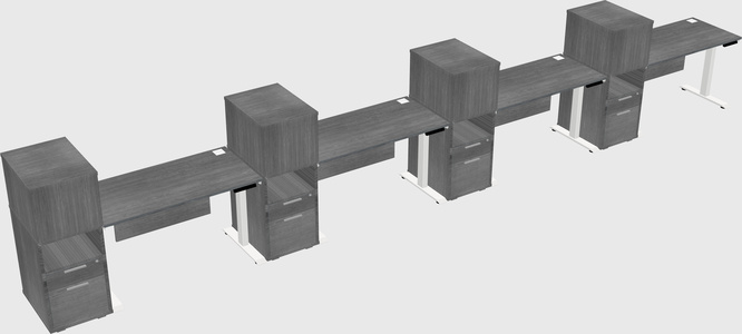 Single Motor Electric Desk W/cabinet