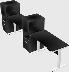 Single motor electric desk w/cabinet