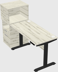 Single motor electric desk w/cabinet
