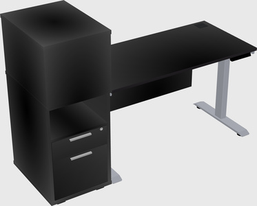 Single motor electric desk w/cabinet