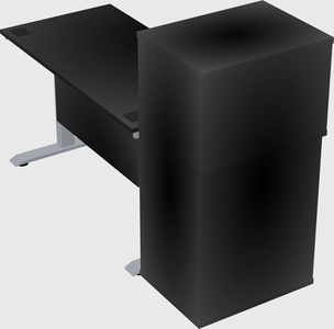 Single motor electric desk w/cabinet