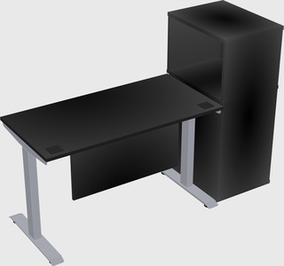 Single motor electric desk w/cabinet