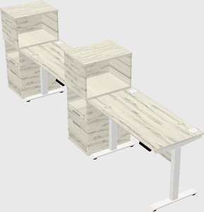 Single motor electric desk w/cabinet