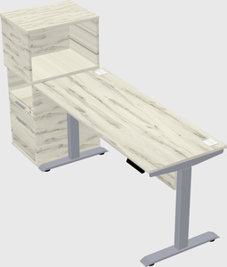Single motor electric desk w/cabinet