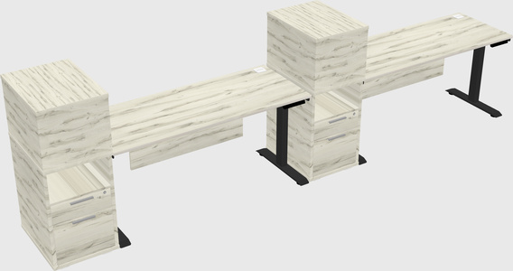 Single motor electric desk w/cabinet