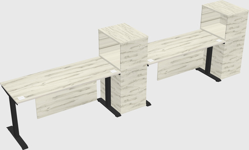 Single motor electric desk w/cabinet