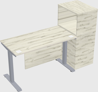 Single motor electric desk w/cabinet