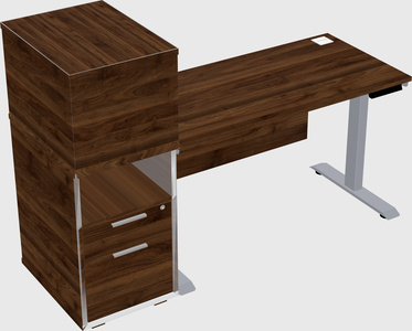 Single motor electric desk w/cabinet
