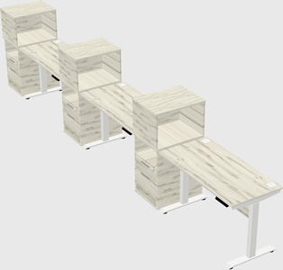 Single motor electric desk w/cabinet