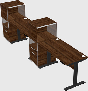 Single motor electric desk w/cabinet