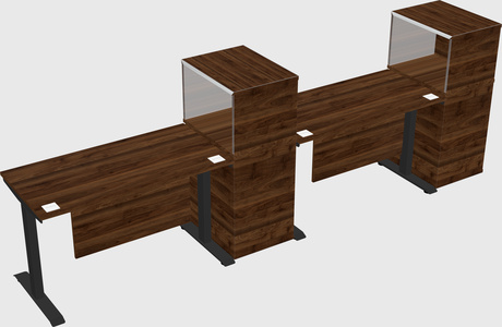Single motor electric desk w/cabinet