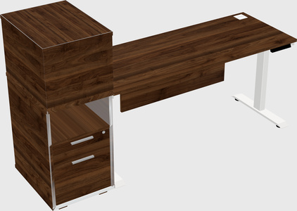 Single Motor Electric Desk W/cabinet