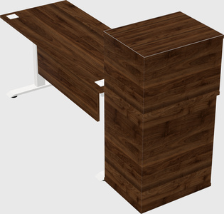 Single motor electric desk w/cabinet