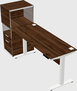 Single motor electric desk w/cabinet