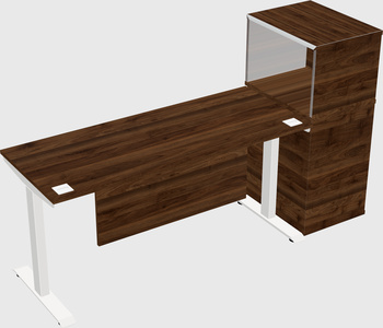 Single motor electric desk w/cabinet