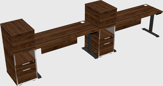 Single motor electric desk w/cabinet