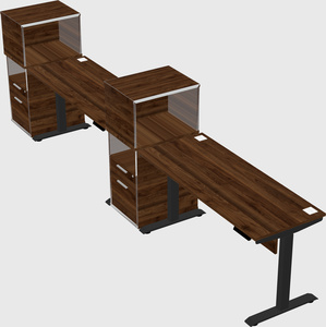 Single motor electric desk w/cabinet