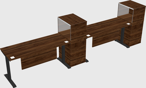 Single motor electric desk w/cabinet