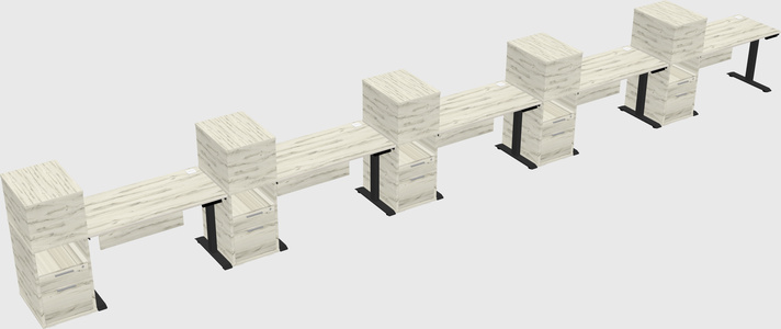 Single Motor Electric Desk W/cabinet