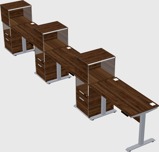 Single motor electric desk w/cabinet