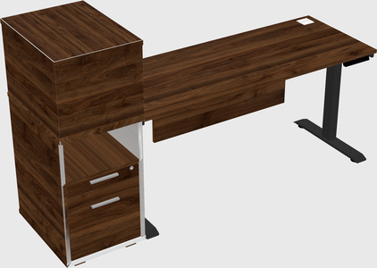Single motor electric desk w/cabinet