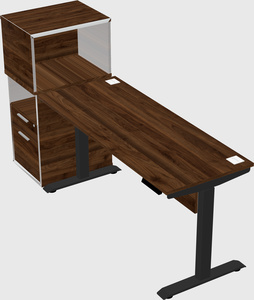 Single motor electric desk w/cabinet