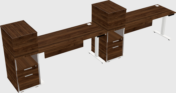 Single Motor Electric Desk W/cabinet