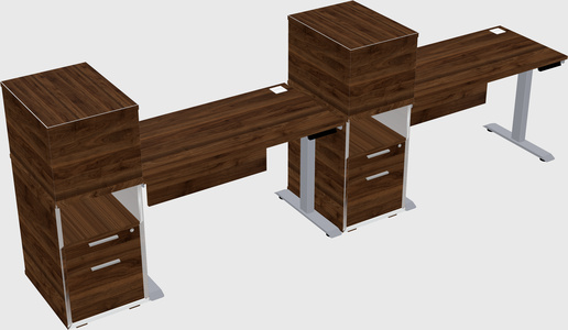 Single motor electric desk w/cabinet