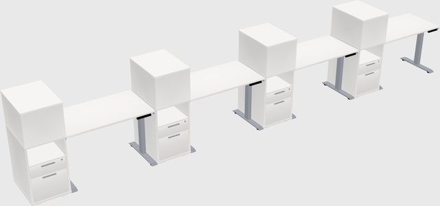 Single motor electric desk w/cabinet