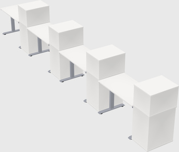 Single motor electric desk w/cabinet