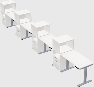 Single motor electric desk w/cabinet
