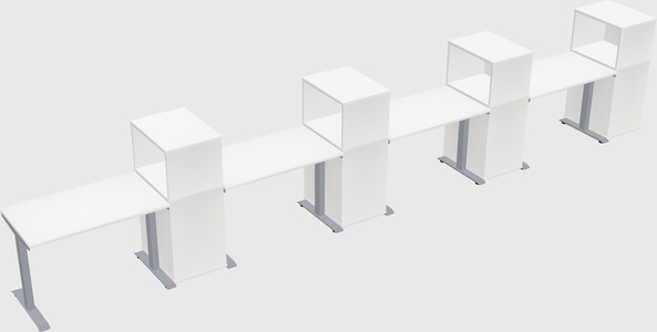 Single motor electric desk w/cabinet