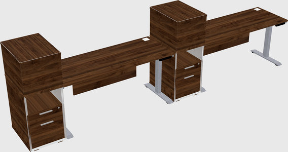 Single motor electric desk w/cabinet