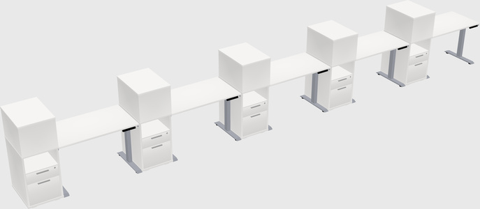 Single motor electric desk w/cabinet