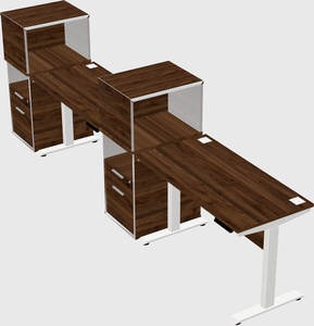 Single motor electric desk w/cabinet